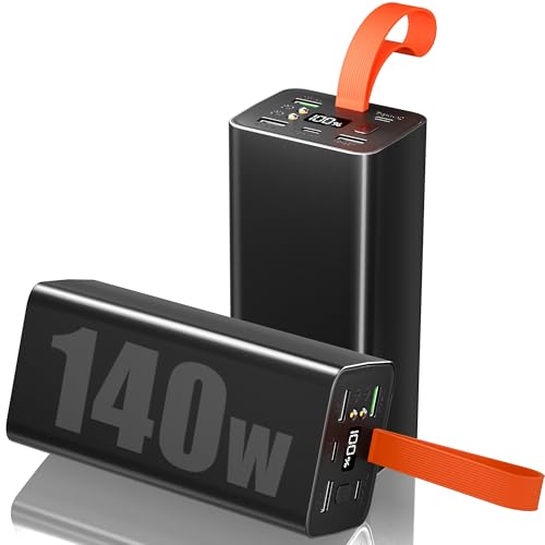 140W 70000mAh Power Bank, Laptop Powerbank USB C Input&Output, Externer Akku mit 5 Anschlüsse für 5 Geräte gleichzeitig, Digitaldisplay, Taschenlampe, Für iPhone, MacBook, Reise, Büro (Schwarz) 140W 70000mAh Power Bank, Laptop Powerbank USB C Input&Output, Externer Akku mit 5 Anschlüsse für 5 Geräte gleichzeitig, Digitaldisplay, Taschenlampe, Für iPhone, MacBook, Reise, Büro (Schwarz) von Kruilan