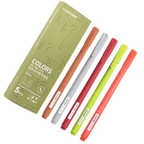 Krujecnt Bunte Schreibstifte Mit Glatter Schrift, 5 Farben Schnelltrocknende Farbstifte, Flüssiges Schreiben, Mehrfarbig Für Journaling, Zeichnen, Kritzeln Und Notizen - 14cm Krujecnt Bunte Schreibstifte Mit Glatter Schrift, 5 Farben Schnelltrocknende Farbstifte, Flüssiges Schreiben, Mehrfarbig Für Journaling, Zeichnen, Kritzeln Und Notizen - 14cm von Krujecnt