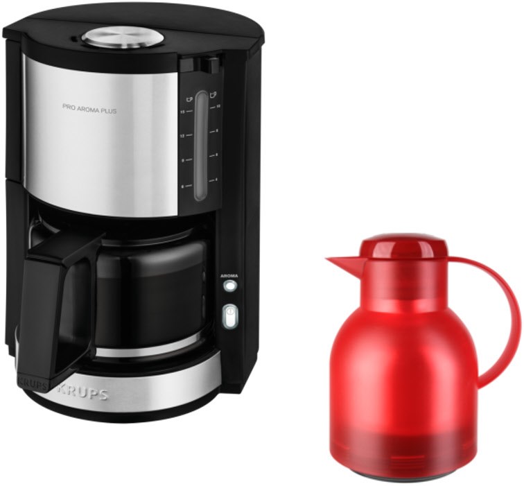 KM3210 ProAroma Plus + Emsa Samba Kaffeeautomat edelstahl/schwarz von Krups