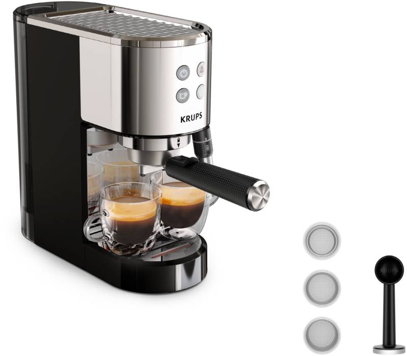 XP444C Virtuoso+ Siebträgermaschine silber edelstahl von Krups