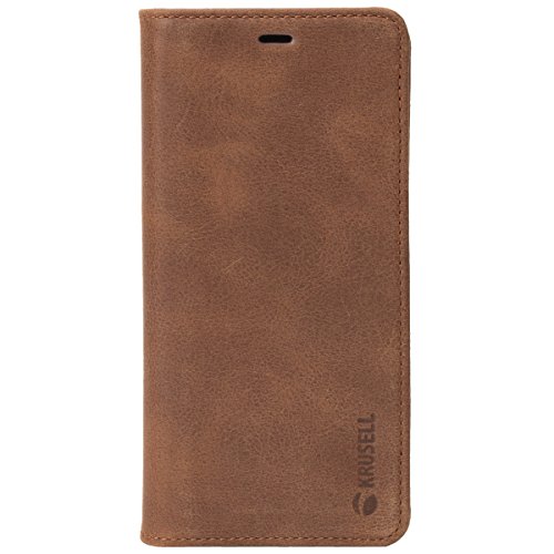 Krusell® Sony Xperia XZ2 Premium Hülle, Lederhülle „Sunne FolioWallet“ Schutzhülle Flipcase Bookcase Klapptasche Geldbörse mit Kreditkartenetui (Vintage Cognac) von Krusell