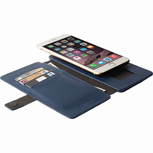 Krusell 76098 Malmoe Flip Wallet Slide Hülle für Smartphone und Tablet blau von Krusell