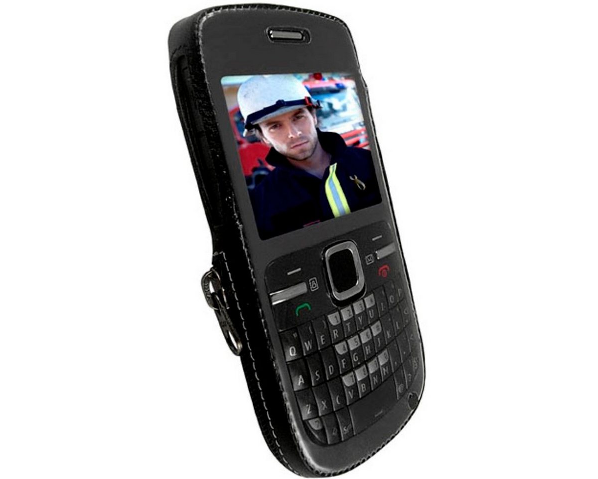 Krusell Handyhülle Case Leder Tasche Schutz-Hülle Bag Clip Cover, 360-Grad Schutz, Gürtelclip, passend für Nokia C3 C3-00 von Krusell