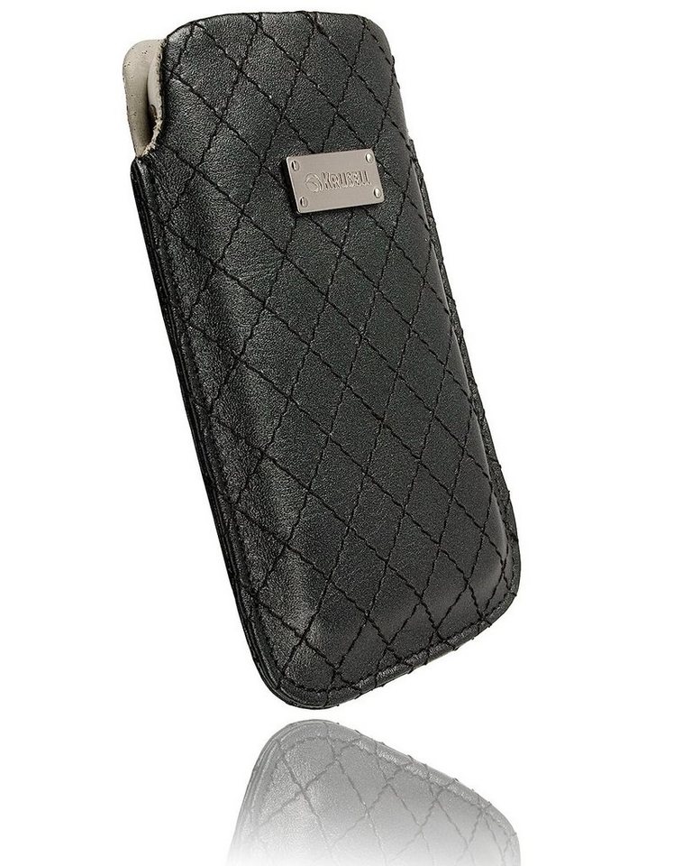 Krusell Handyhülle Coco M Universal Tasche Pouch Schutz-Hülle Schwarz, Steppmuster-Design von Krusell