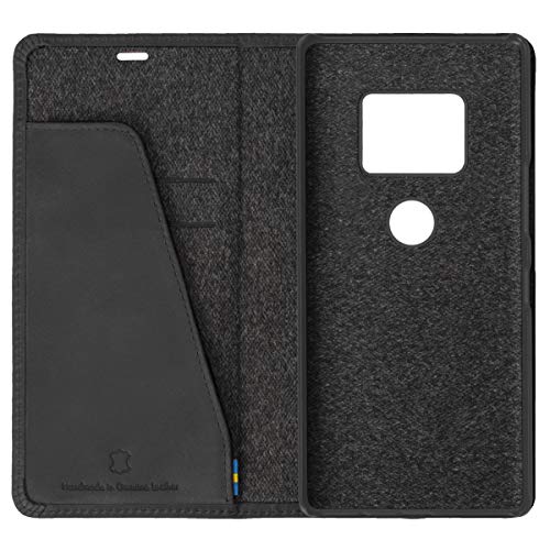 Krusell Huawei Mate 20 Hülle Bookcase Klapptasche aus Echtleder (Vintage Schwarz) von Krusell