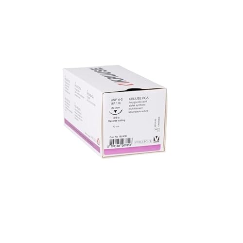 PGA SUTURA 4-0 70 cm LILA 24 MM 3/8C RC 18U KRUUSE PGA SUTURA 4-0 70 cm LILA 24 MM 3/8C RC 18U KRUUSE von Kruuse