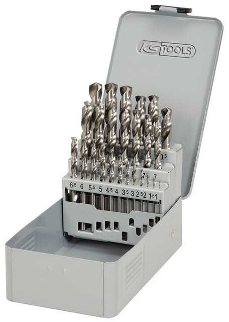 Ks Tools Hss-G Spiralbohrer-Sa Tz, Stahlblechkassette, 25-Tei von Ks