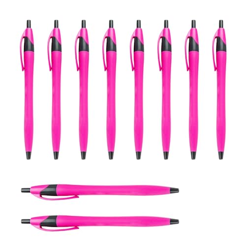Ksikdeg 10 Stück Druckkugelschreiber 1,0 mm Schreibstift Kugelschreiber Schwarze Tinte Schreibwaren Stift für Schüler von Ksikdeg
