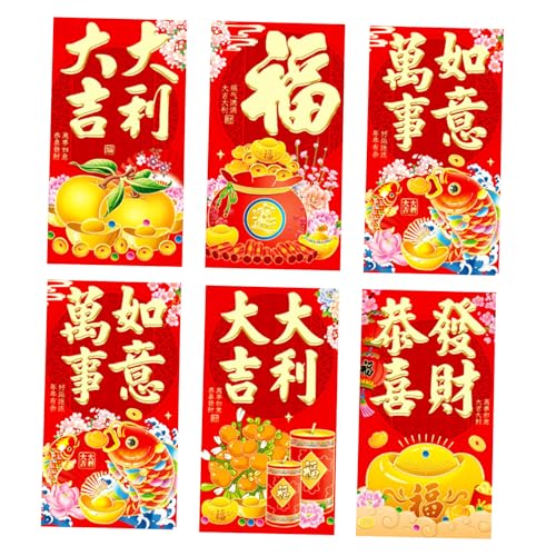Ksikdeg Briefumschläge für traditionelles Frühlingsfest 2025, Schlangenjahr, Geldpakete, Papiertüte, Hongbao, 6 Stück von Ksikdeg