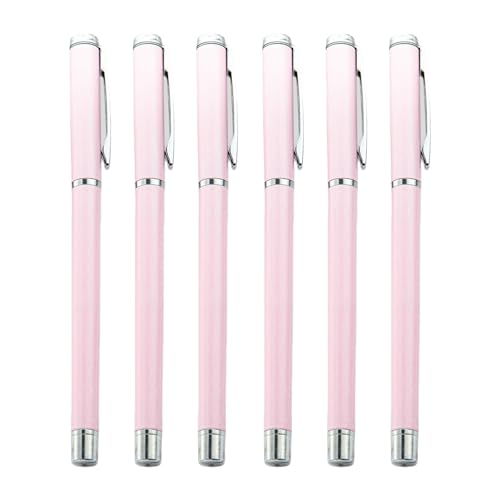 Ksikdeg Metall-Kugelschreiber mit Stiftclip, schnell trocknend, reibungsloses Schreiben, Bürosignierstift, Gäste-Anmeldestift, Schwarz, 6 Stück von Ksikdeg