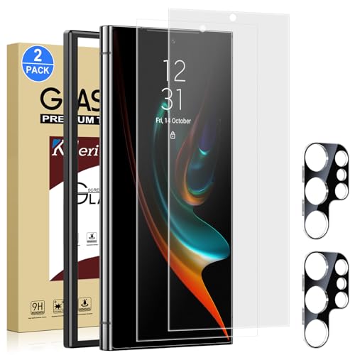 Ksleri 2 Stück Matte für Panzerglas für Samsung Galaxy S24 Ultra Matt Schutzfolie + 2 Stück Kameraschutz, 9H Hartglas 2.5D Screen Protector (2024 6,8 Zoll) von Ksleri