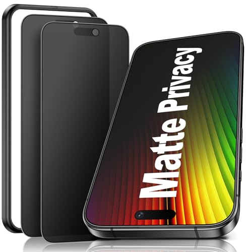 Ksleri 2 Stück Matt Sichtschutz für iphone 16 Pro Max für Panzerglas, 9H Blickschutz für iphone 16 Pro Max Matte Privacy Screen Protector, 2,5D Schutzfolie Blendschutz von Ksleri
