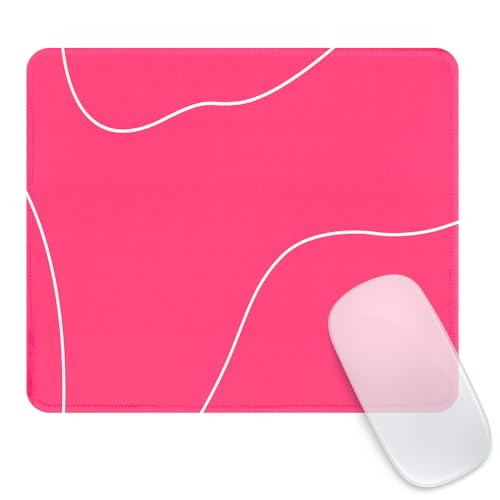 Ksriylm Mauspad,Quadratisches Pink Linie süße Herzform Mouse Pad,FüR BüRo Und Zuhause,Mousepad Mit Motiv,Wasserdichtes Mousepad,rutschfeste Gummiunterseite,Computer-Mauspads FüR Kabellose Maus von Ksriylm