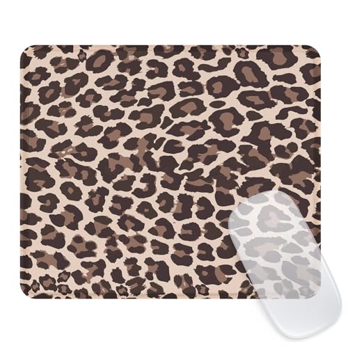 Ksriylm Mauspad,Quadratisches Niedliches Leopard Mouse Pad,für Büro und Zuhause,Mousepad mit Motiv,wasserdichtes Mousepad,rutschfeste Gummiunterseite,Computer-Mauspads für kabellose Maus,Leopard Braun von Ksriylm