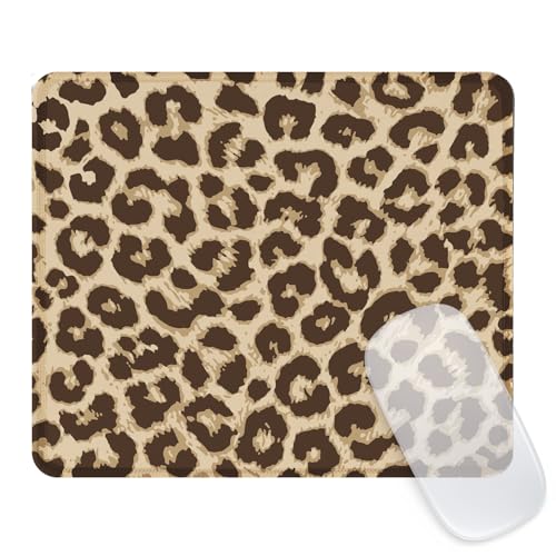 Ksriylm Mauspad,Quadratisches Niedliches Leopard Mouse Pad,für Büro und Zuhause,Mousepad mit Motiv,wasserdichtes Mousepad,rutschfeste Gummiunterseite,Computer-Mauspads für kabellose Maus,Leopard Braun von Ksriylm