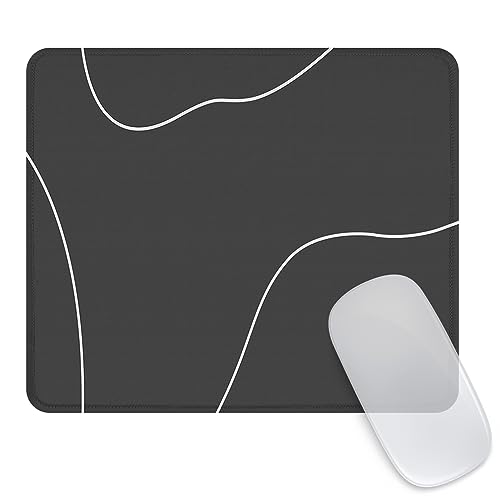 Ksriylm Mauspad,Quadratisches Schwarz Linien süße Herzform Mouse Pad,FüR BüRo Und Zuhause,Mousepad Mit Motiv,Wasserdichtes Mousepad,rutschfeste Gummiunterseite,Computer-Mauspads FüR Kabellose Maus von Ksriylm