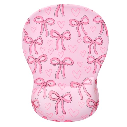 Ksriylm Mauspad mit niedlicher Schleife, Handgelenkstütze, ergonomisches Mauspad mit rutschfester Unterseite für Büro, Gaming, Arbeitscomputer, Schreibtischzubehör, Arbeitsplatz-Organizer, rosa Ksriylm Mauspad mit niedlicher Schleife, Handgelenkstütze, ergonomisches Mauspad mit rutschfester Unterseite für Büro, Gaming, Arbeitscomputer, Schreibtischzubehör, Arbeitsplatz-Organizer, rosa von Ksriylm