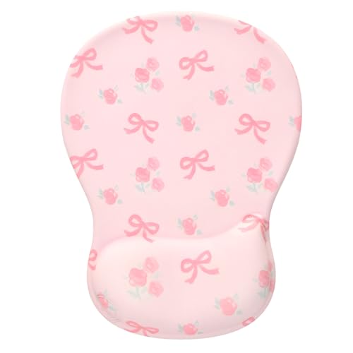 Ksriylm Mauspad mit niedlicher Schleife, Handgelenkstütze, ergonomisches Mauspad mit rutschfester Unterseite für Büro, Gaming, Arbeitscomputer, Schreibtischzubehör, Arbeitsplatz-Organizer, rosa Ksriylm Mauspad mit niedlicher Schleife, Handgelenkstütze, ergonomisches Mauspad mit rutschfester Unterseite für Büro, Gaming, Arbeitscomputer, Schreibtischzubehör, Arbeitsplatz-Organizer, rosa von Ksriylm