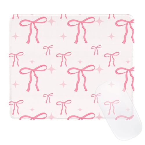 Ksriylm Niedliches Mauspad, rosa Schleife, Stern-Mauspad, wasserdichtes Mauspad, Design-Tuch, rutschfeste Gummiunterseite, Computer-lustige Mauspads für kabellose Maus, kleines Mauspad Ksriylm Niedliches Mauspad, rosa Schleife, Stern-Mauspad, wasserdichtes Mauspad, Design-Tuch, rutschfeste Gummiunterseite, Computer-lustige Mauspads für kabellose Maus, kleines Mauspad von Ksriylm