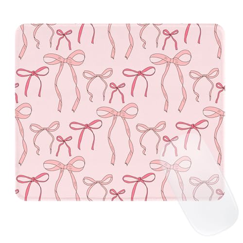 Ksriylm Niedliches Mauspad, rosa Schleife, wasserdichtes Mauspad, Design-Tuch, rutschfeste Gummiunterseite, Computer-lustige Mauspads für kabellose Maus, kleines Mauspad, Schreibtischzubehör Ksriylm Niedliches Mauspad, rosa Schleife, wasserdichtes Mauspad, Design-Tuch, rutschfeste Gummiunterseite, Computer-lustige Mauspads für kabellose Maus, kleines Mauspad, Schreibtischzubehör von Ksriylm