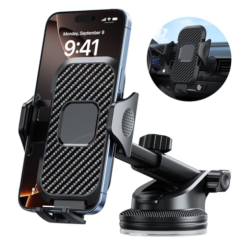 Ktryman Universal Handyhalterung Auto 360° Drehbar fürs Auto Lüftung/Armaturenbrett/Windschutzscheibe, Starker Saugnapf KFZ Handy Halterung Handyhalter für iPhone Samsung Galaxy Alle Smartphones von Ktryman