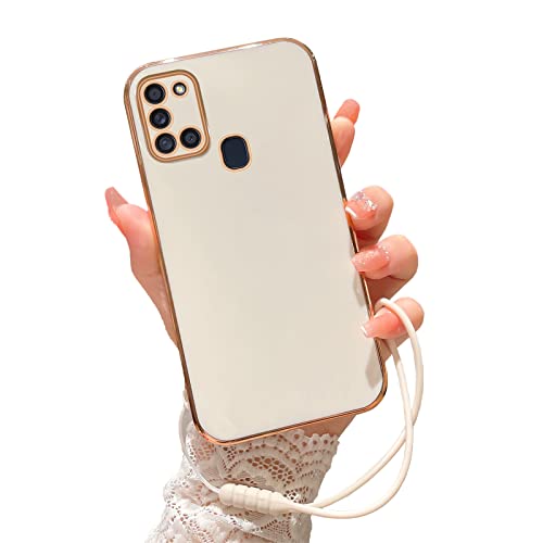 Für A21s Handyhülle, Samsung Galaxy A21s Hülle für Frauen Mädchen, Galvanik, niedlich, luxuriös, glitzernd, ästhetisch, trendig, weicher TPU-Schutz, stoßfeste Abdeckung für Samsung Galaxy A21s (weiß) Für A21s Handyhülle, Samsung Galaxy A21s Hülle für Frauen Mädchen, Galvanik, niedlich, luxuriös, glitzernd, ästhetisch, trendig, weicher TPU-Schutz, stoßfeste Abdeckung für Samsung Galaxy A21s (weiß) von KuDiNi