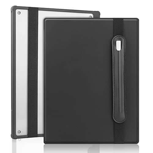 KuRoKo Hybrid Slim Remarkable 2 Tablet-Schutzhülle, stoßfeste Hülle mit klarer, transparenter Rückseite, kompatibel mit bemerkenswertem 2 (mit abnehmbarem Stylus-Stifthalter) (schwarz) von KuRoKo