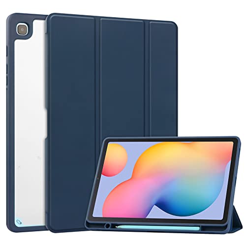 KuRoKo Schutzhülle für Galaxy Tab S6 lite 10.4 2022/2020 mit Stifthalter, leichte, stoßfeste Hülle mit transparenter Rückseite für Galaxy Tab S6 lite 10.4 (SM-P610/P613/P615/P619), Marineblau von KuRoKo
