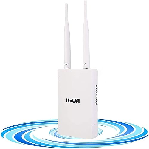 4G LTE Router KuWFi 150 Mbps WLAN Router Mobiler Wireless WiFi Router LTE Modem CAT4 mit SIM-Kartensteckplatz Funktioniert mit IP-Kamera oder externer WLAN-Abdeckung, fur Telekom Vodafone O2 SIM-Karte von KuWFi
