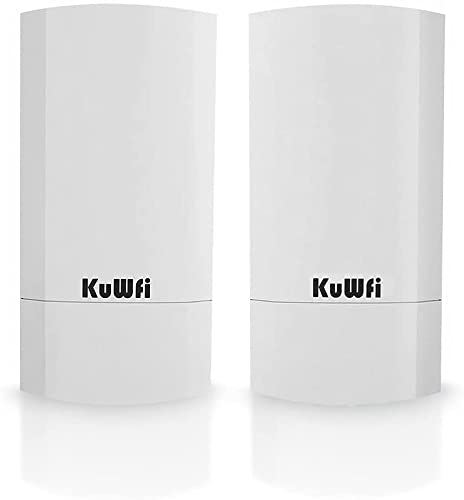 KuWFi 300Mbps Indoor & Outdoor Punkt-zu-Punkt-Wireless Bridge/CPE Unterstützt 1KM Übertragungsentfernung Lösung für PTP, PTMP-Anwendung Wireless Access Point/Bridge-Kit mit LED-Anzeige von KuWFi