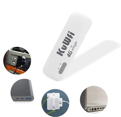 KuWFi LTE Stick LTE 4G Dongle, 150 Mbps USB mobiler WLAN-Dongle entsperrt 4G WiFi Router Netzwerk Hotspot 4G WiFi Router mit SIM-Kartensteckplatz WLAN LTE Modem von KuWFi