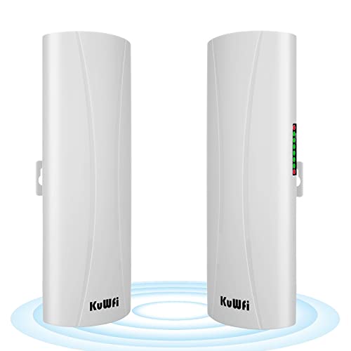 KuWFi richtfunk WLAN Set Outdoor 5,8G 1-3 km Wireless Bridge Long Range Repeater, 300 Mbit/s LAN richtfunk, 14 dBi WLAN-Signalverstärker, CPE353 von KuWFi