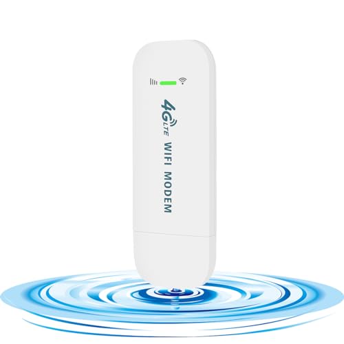 KuWFi 4G-LTE-USB-WLAN-Modem, 150-Mbit/s Moblier WiFi Router mit SIM-Kartensteckplatz, kostengünstiges Reise-WLAN, 4G Dongle surfstick Unterstützt 10 Benutzer, Weiß KuWFi 4G-LTE-USB-WLAN-Modem, 150-Mbit/s Moblier WiFi Router mit SIM-Kartensteckplatz, kostengünstiges Reise-WLAN, 4G Dongle surfstick Unterstützt 10 Benutzer, Weiß von KuWFi