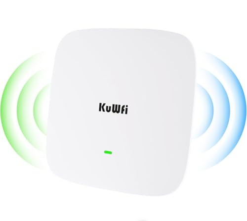 Wireless Access Point WLAN Access Point KuWFi Cloud AC WiFi6 AX1800 Access Point, Dual Band Accesspoint, Gigabit WiFi AP, Networks Access Point, 2.4GHz/5GHz, 802.3at PoE,48V PoE Adapter, weiß von KuWFi