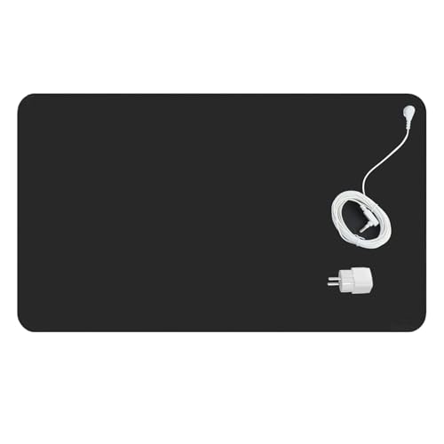 Erdungsmatte Mauspad mit EU Kordel,Geerdet Mauspad Schreibtisch Antistatik Grounding Matte for Earthing, PU Grounding Pad, 40x60CM von Kuabiz
