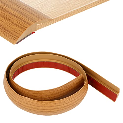 Übergangsprofil Selbstklebend, PVC Fußböden Abdeckleiste Vinyl Übergangsschiene Abschlussprofil Tür Schwellen Abschlussleisten Bodenprofil (1, Gelbe Eiche, HöhenAusgleich 5MM X Länge3M) von Kuabiz