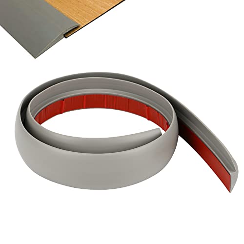 Übergangsprofil Selbstklebend, PVC Fußböden Abdeckleiste Vinyl Übergangsschiene Abschlussprofil Tür Schwellen Abschlussleisten Bodenprofil (1, Grau, HöhenAusgleich 10MM X Länge3M) von Kuabiz
