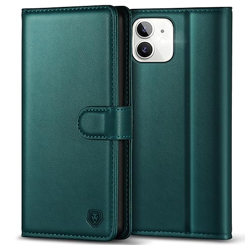 Kuafcase Handyhülle für iPhone 12 Hülle iPhone 12 Pro Hülle Leder Klapphülle Brieftasche Kartenfach Ständer Magnet Handytasche Case Schutzhülle für iPhone 12/12 Pro (6,1 Zoll) - Grün von Kuafcase