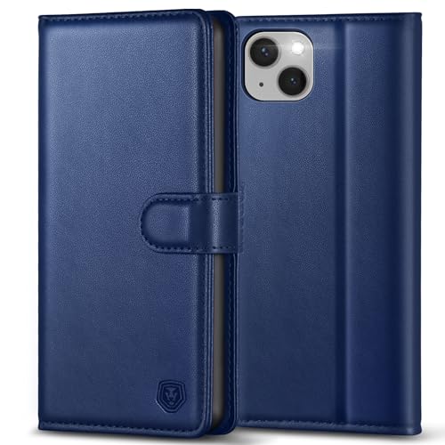 Handyhülle für iPhone 13 Hülle Premium PU Lederhülle iPhone 13 Case Klapphülle Brieftasche Stoßfest Cover [Kartenfach] [Ständer] [Magnetic] Handytasche Schutzhülle für iPhone 13 (6,1") - Navy Blau von Kuafcase