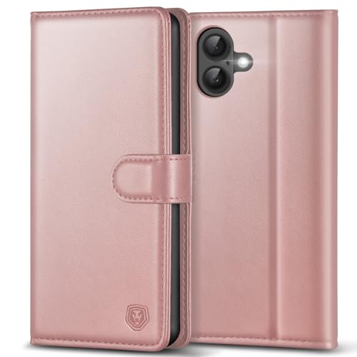 Handyhülle für iPhone 16 Hülle Premium PU Lederhülle iPhone 16 Case Klapphülle Brieftasche Stoßfest Cover [Kartenfach] [Ständer] [Magnetic] Handytasche Schutzhülle für iPhone 16 (6,1") - Rosa von Kuafcase