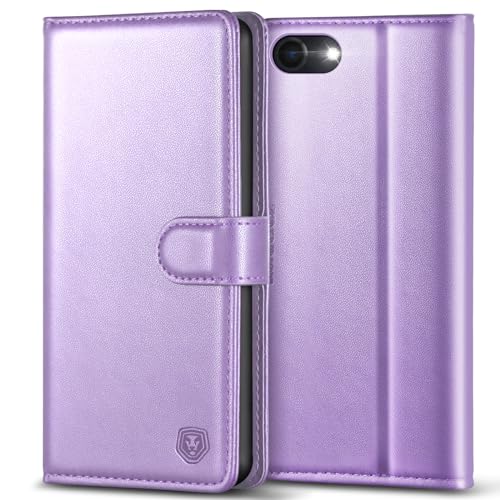 Handyhülle für iPhone SE 2022/2020 Hülle iPhone 7 / iPhone 8 Hülle Leder Klapphülle Brieftasche Kartenfach Ständer Magnet Handytasche Case Schutzhülle für iPhone SE 2022 5G/ SE 2020/8/7 - Hellviolett von Kuafcase