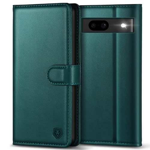 Handyhülle für Google Pixel 8A Hülle Premium PU Leder Klapphülle Brieftasche Kartenfach Ständer Magnet Etui Handytasche Case Schutzhülle für Google Pixel 8A - Grün von Kuafcase