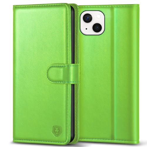 Kuafcase Schutzhülle für iPhone 13, mit 4 Kartenfächern, Magnetverschluss, Ständer, stoßfest, kompatibel mit iPhone 13, Grasgrün Kuafcase Schutzhülle für iPhone 13, mit 4 Kartenfächern, Magnetverschluss, Ständer, stoßfest, kompatibel mit iPhone 13, Grasgrün von Kuafcase