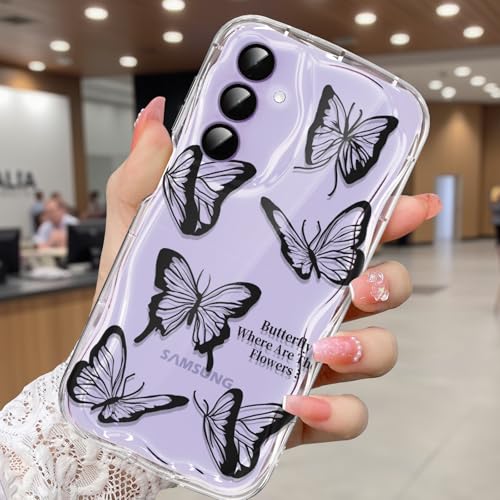 Kuafcase Hülle für Samsung Galaxy A16 5G Case, Weich TPU Silikon Transparente Case mit Schmetterling Motiv Dünne Handyhülle Stoßfeste Schutzhülle Durchsichtig Cover für Galaxy A16 5G, Schwarz Kuafcase Hülle für Samsung Galaxy A16 5G Case, Weich TPU Silikon Transparente Case mit Schmetterling Motiv Dünne Handyhülle Stoßfeste Schutzhülle Durchsichtig Cover für Galaxy A16 5G, Schwarz von Kuafcase