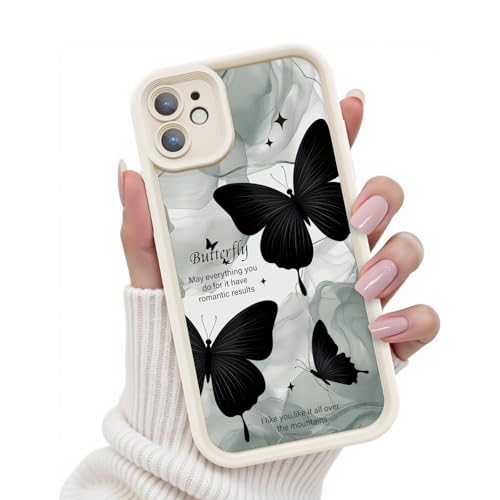 Kuafcase für iPhone 12 Hülle, iPhone 12 Pro Hülle, Silikon Handyhülle mit Seidig-Weicher Berühren Kameraschutz, Stoßfeste Kratzfeste Schutzhülle für iPhone 12 Case, Butterfly Weiße Kuafcase für iPhone 12 Hülle, iPhone 12 Pro Hülle, Silikon Handyhülle mit Seidig-Weicher Berühren Kameraschutz, Stoßfeste Kratzfeste Schutzhülle für iPhone 12 Case, Butterfly Weiße von Kuafcase
