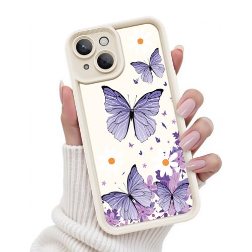 Kuafcase für iPhone 14 Hülle, Silikon Handyhülle mit Seidig-Weicher Berühren Kameraschutz, Stoßfeste Kratzfeste Schutzhülle für iPhone 14 Case, Butterfly Weiße Kuafcase für iPhone 14 Hülle, Silikon Handyhülle mit Seidig-Weicher Berühren Kameraschutz, Stoßfeste Kratzfeste Schutzhülle für iPhone 14 Case, Butterfly Weiße von Kuafcase