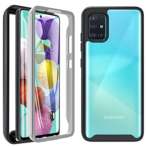 Kuaguozhe Hülle Kompatibel mit Samsung A51, Handyhülle 360 Grad Rundumschutz Schutzhülle mit Displayschutzfolie, Stoßfest Kratzfest TPU und PC Cover Silikon Bumper Case für Samsung Galaxy A51 von Kuaguozhe