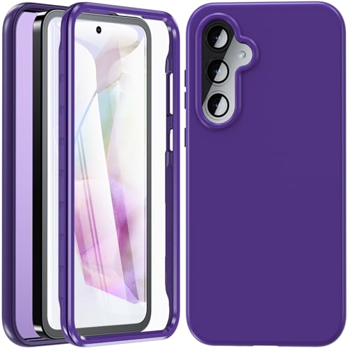 Kuaguozhe für Samsung Galaxy A35 5G Hülle, Samsung A35 5G Hülle mit Integriertem Displayschutz, 360 Grad Rundumschutz Schutzhülle Silikon Case Stoßfest Handyhülle für Samsung Galaxy A35 5G (Violett) von Kuaguozhe