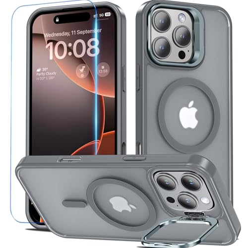 Kuaguozhe für iPhone 16 Pro Max Hülle für Magsafe, Magnetisch Handyhülle für iPhone 16 Pro Max mit Panzer Schutz Glas, mit integrierter Ständer Stoßfest Schutzhülle für iPhone 16 Pro Max (Grau) Kuaguozhe für iPhone 16 Pro Max Hülle für Magsafe, Magnetisch Handyhülle für iPhone 16 Pro Max mit Panzer Schutz Glas, mit integrierter Ständer Stoßfest Schutzhülle für iPhone 16 Pro Max (Grau) von Kuaguozhe