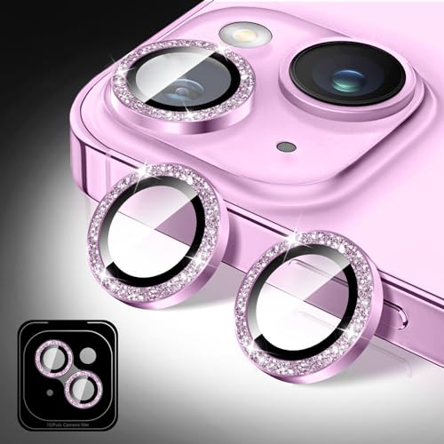 Kucheed Glitzer Kameraschutz für iPhone 11, Gehärtetes Glas Kameraobjektivschutz, Kamera-Abdeckungsfolie Aufkleber, Funkelnde Automatische Ausrichtung Individuelle Metallringe von Kucheed
